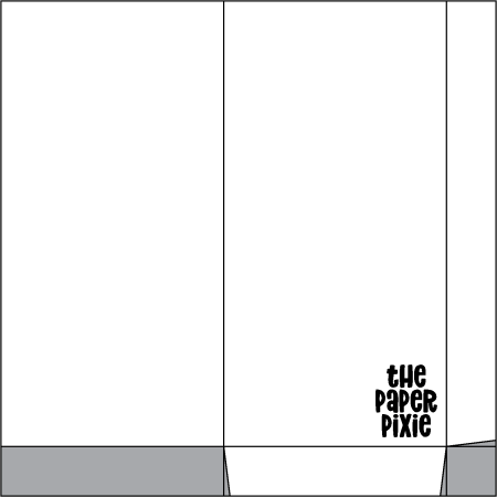 Template for a gift card pocket using a 5" x 5" piece of patterned paper