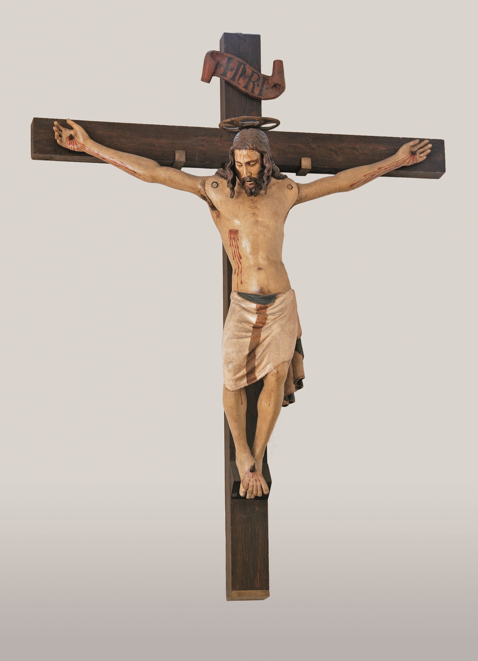 Scultore prossimo a Donatello Crocifisso Legno intagliato e dipinto, cm 180 x 160 Firenze, oratorio di San Sebastiano, detto dei Bini