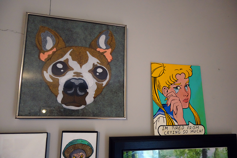 The left one is more of a felted illustration of my dog by a friend Dawn Wailey from Portland, Oregon and the one of the right is by local friend John Fuller