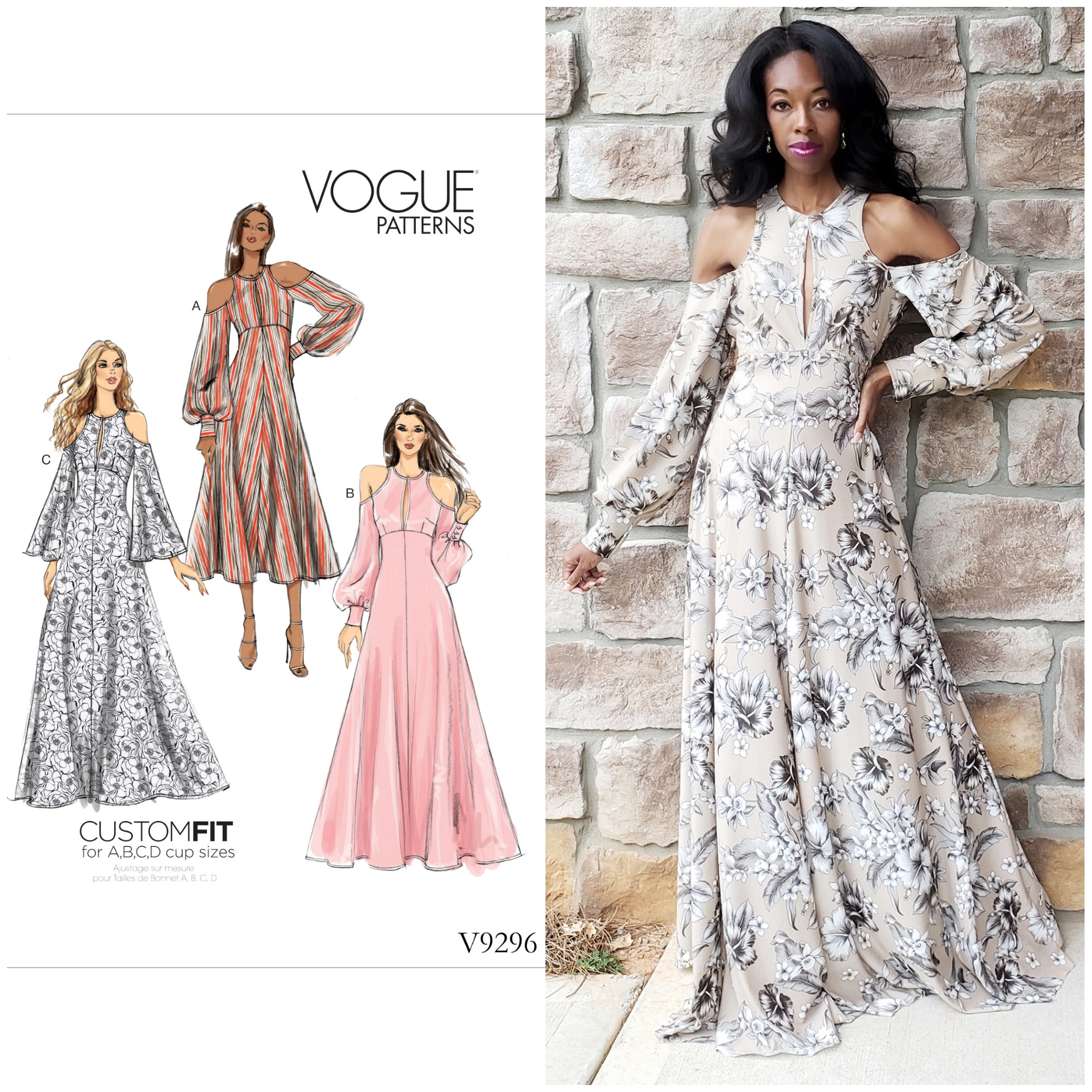 Patron Vogue 9106 A5 - Robe Femme Inspirée Des Années 1950