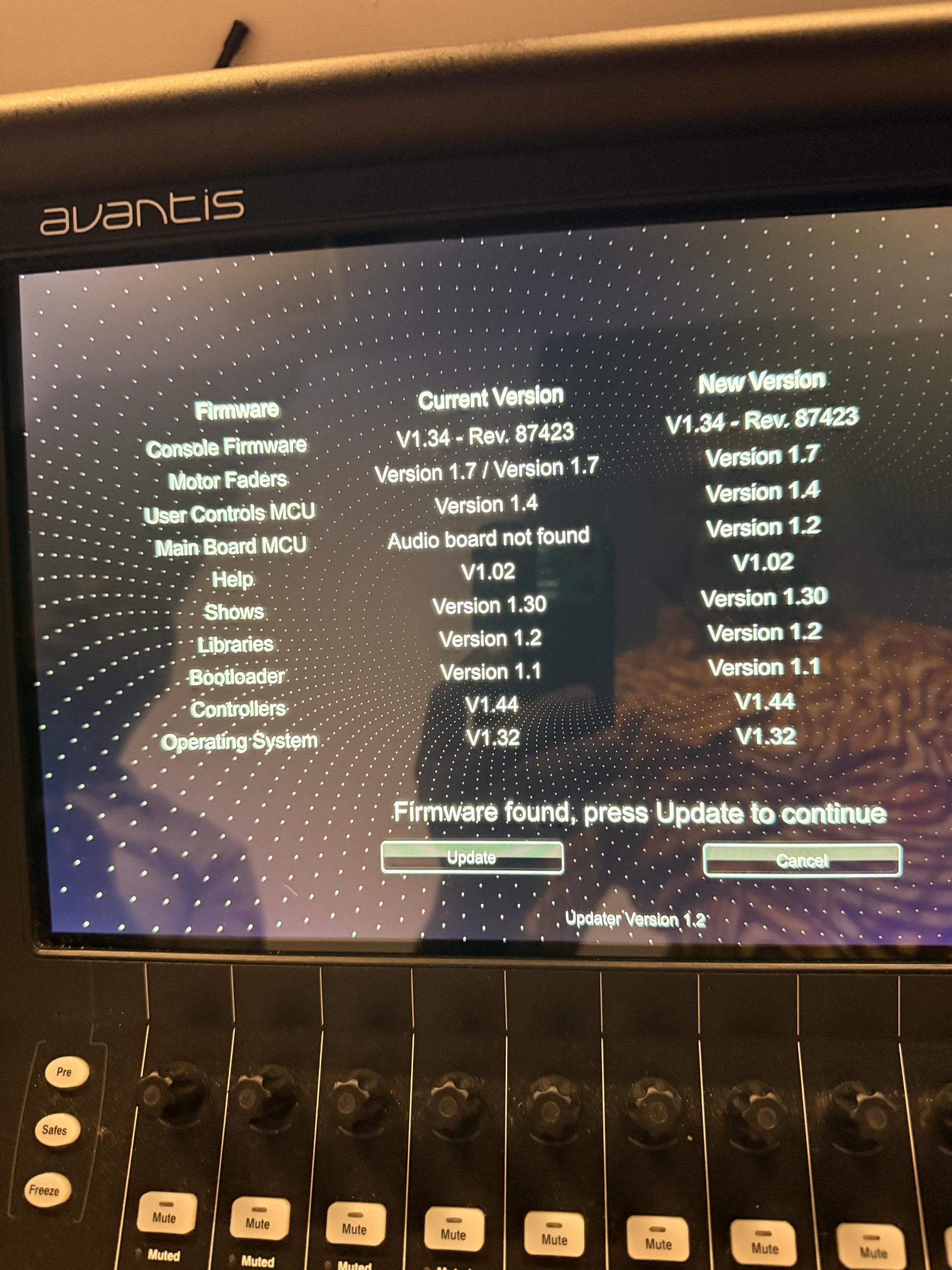 Allen and Heath Avantis Unable to Connect to Main PCB Error
