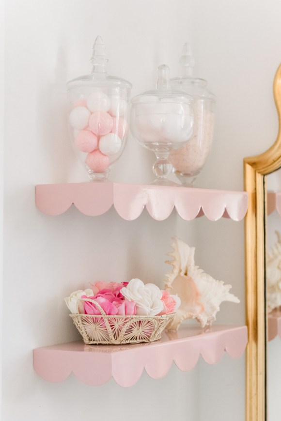 Pink Scallop Feminine Shelves