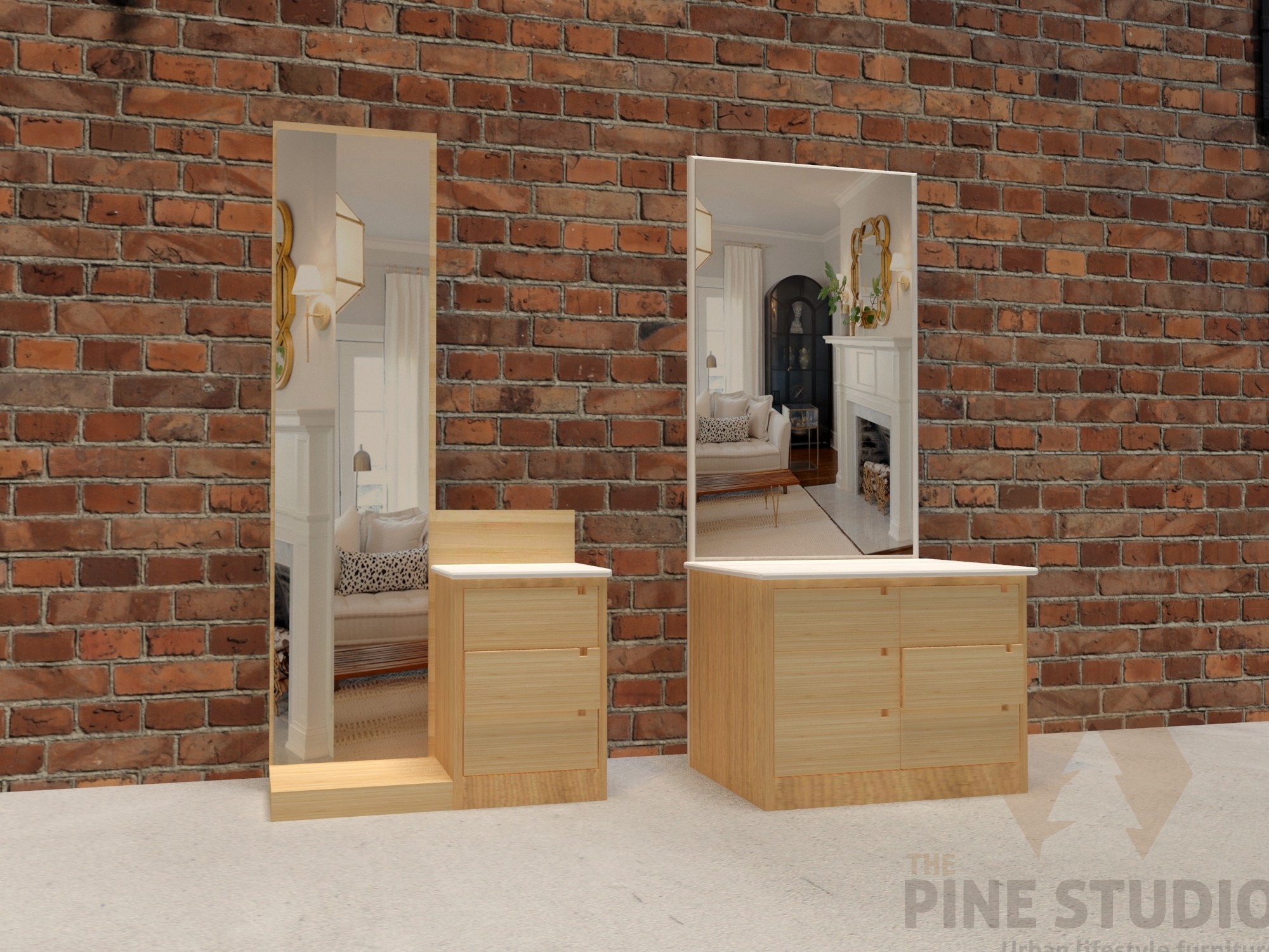 3d Designed Mirror Table The Pine Studio