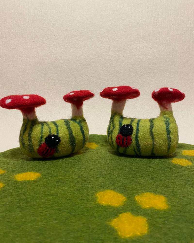 Olive Green Medium Toadstool Home The Pixie Patch - Ocean Art Collection - Retina Quality