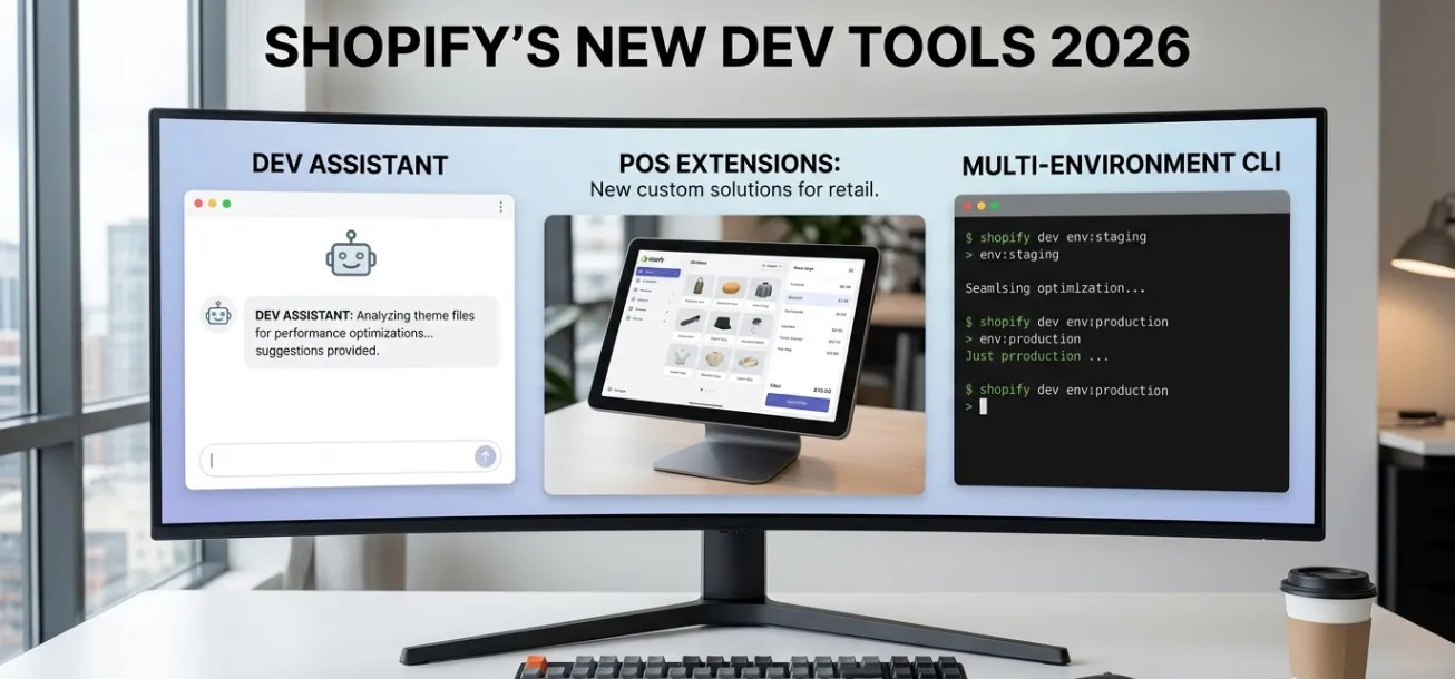 Shopify’s New Dev Tools 2026 Dev Assistant, POS Extensions & Multi-Environment CLI Explained