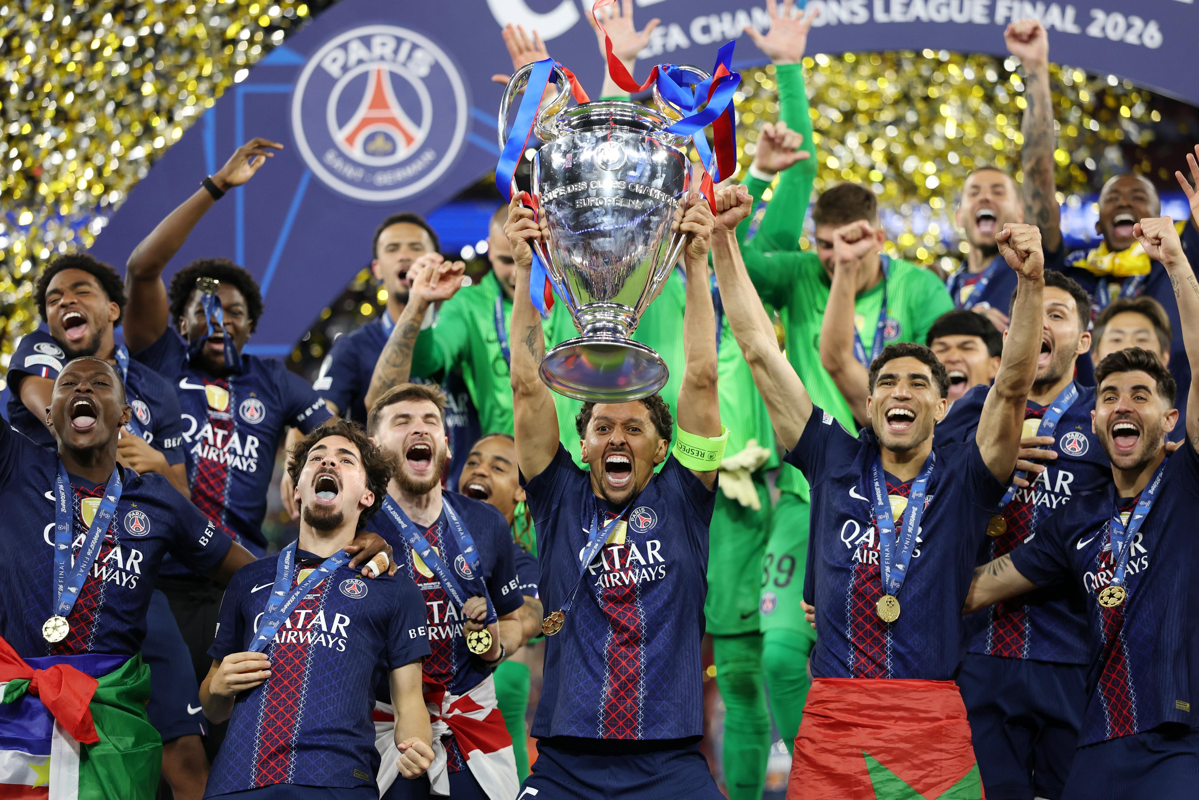 PSG lift the UCL trophy