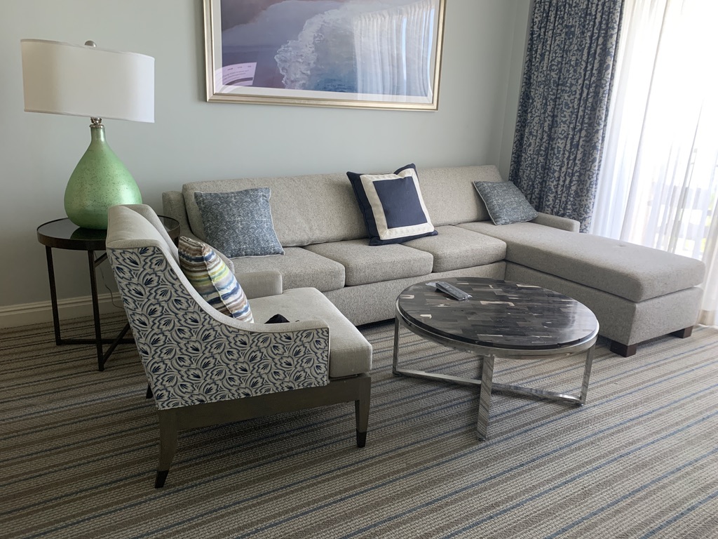 Living area at The Ritz Key Biscayne