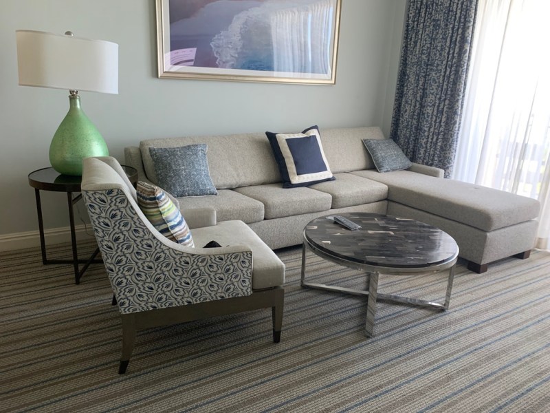 Living area at The Ritz Key Biscayne
