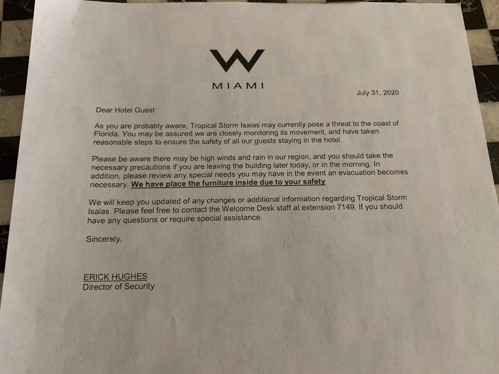 Tropical Storm Isaias note