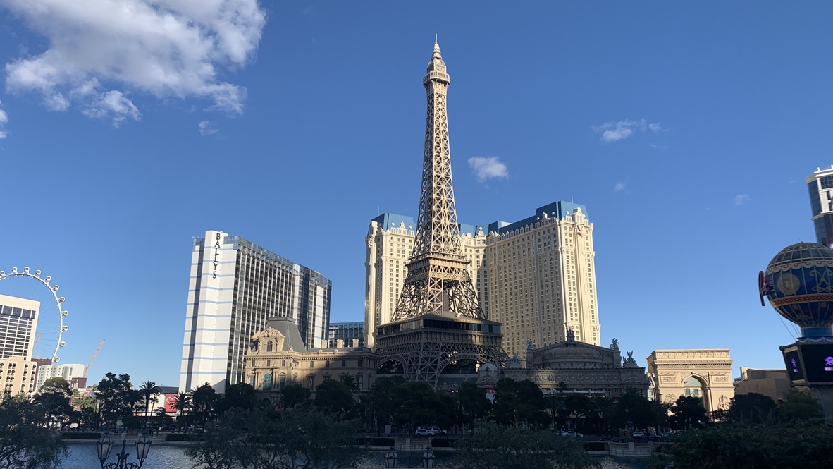 Aerial view of Las Vegas Strip taken at Bellagio