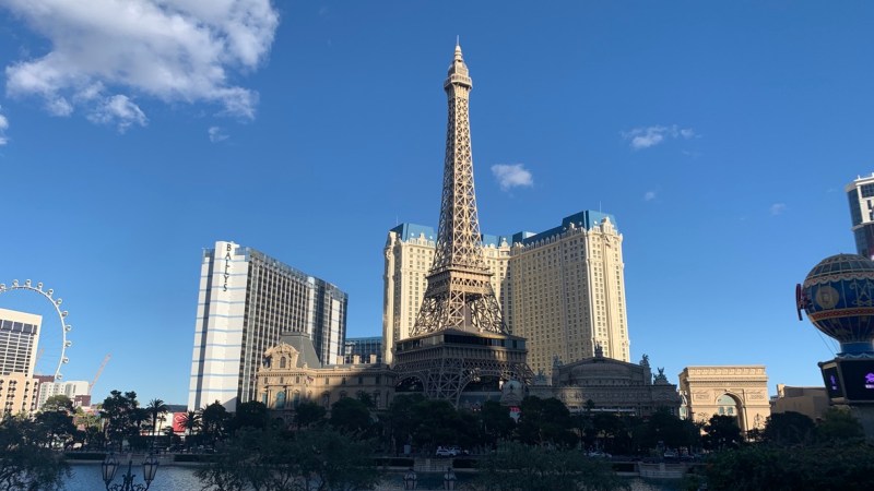 Aerial view of Las Vegas Strip taken at Bellagio
