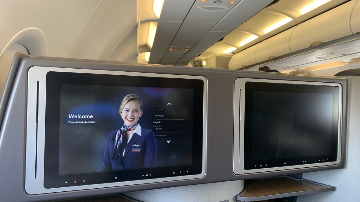 TV screen on the AA A321T