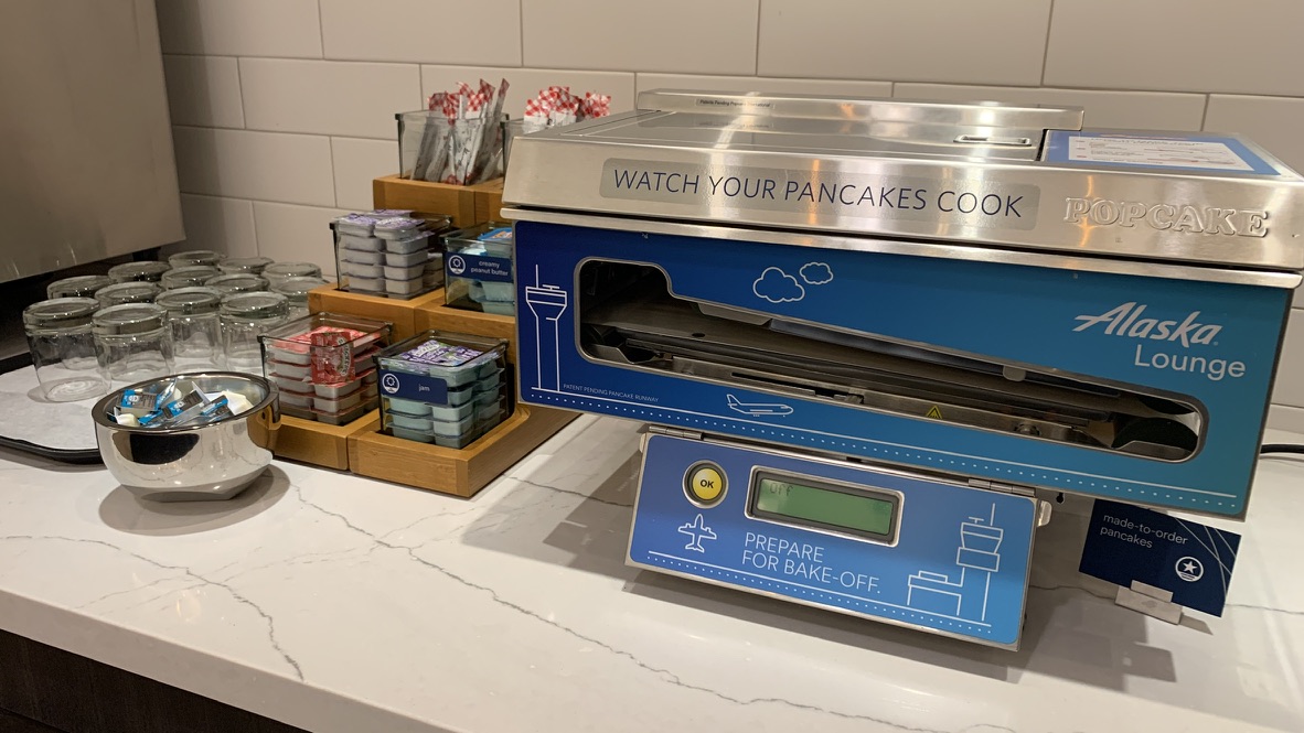 Alaska Lounge SFO pancake machine