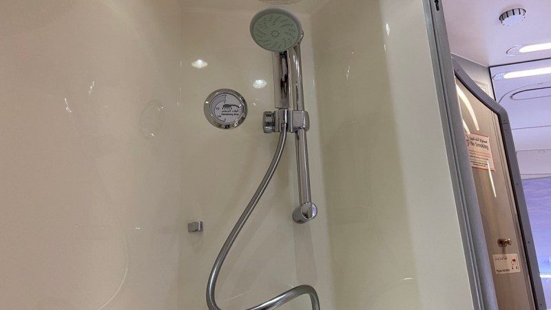The Emirates First Class A380 shower 2