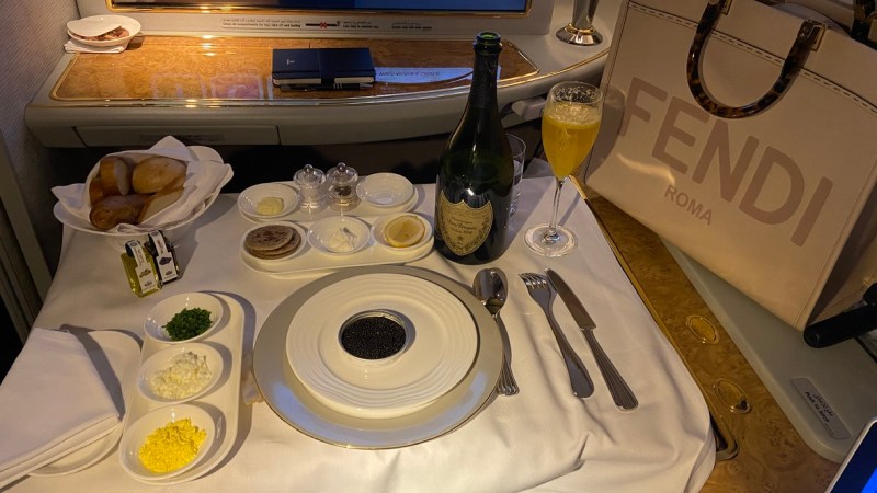 Caviar in Emirates First Class