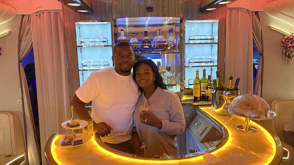 Emirates A380 onboard lounge