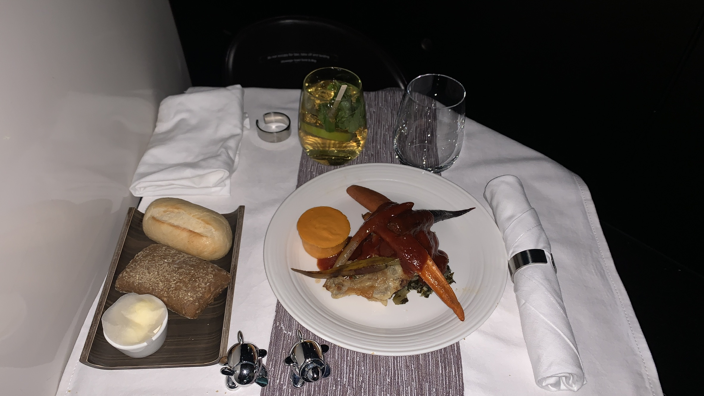 Main Course aboard Virgin Atlantic Upper Class