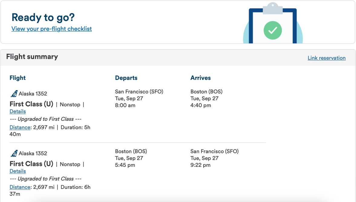 Upgraded to First Class