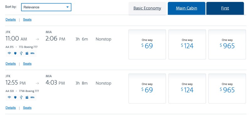 American Airlines First Class