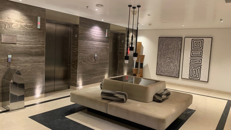 Elevator area at the Lagos Marriott Hotel Ikeja