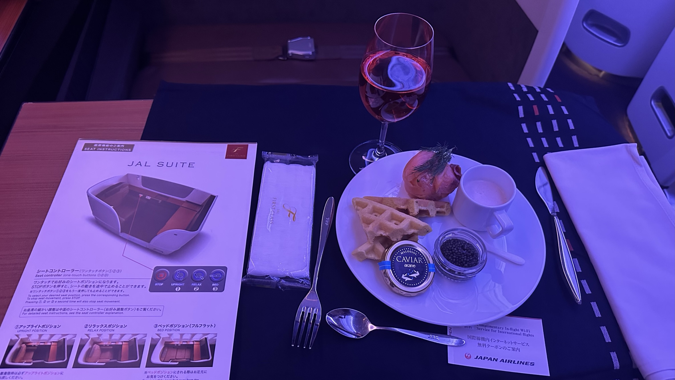 Japan Airlines First Class - Caviar