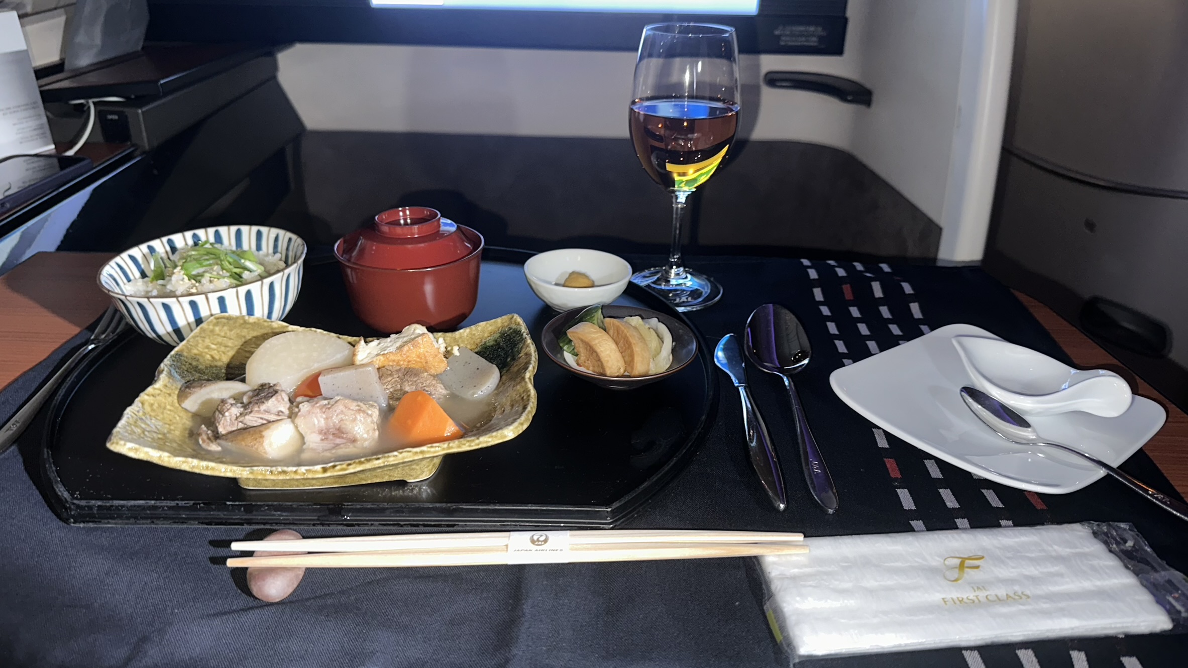 Japan Airlines First Class - main course
