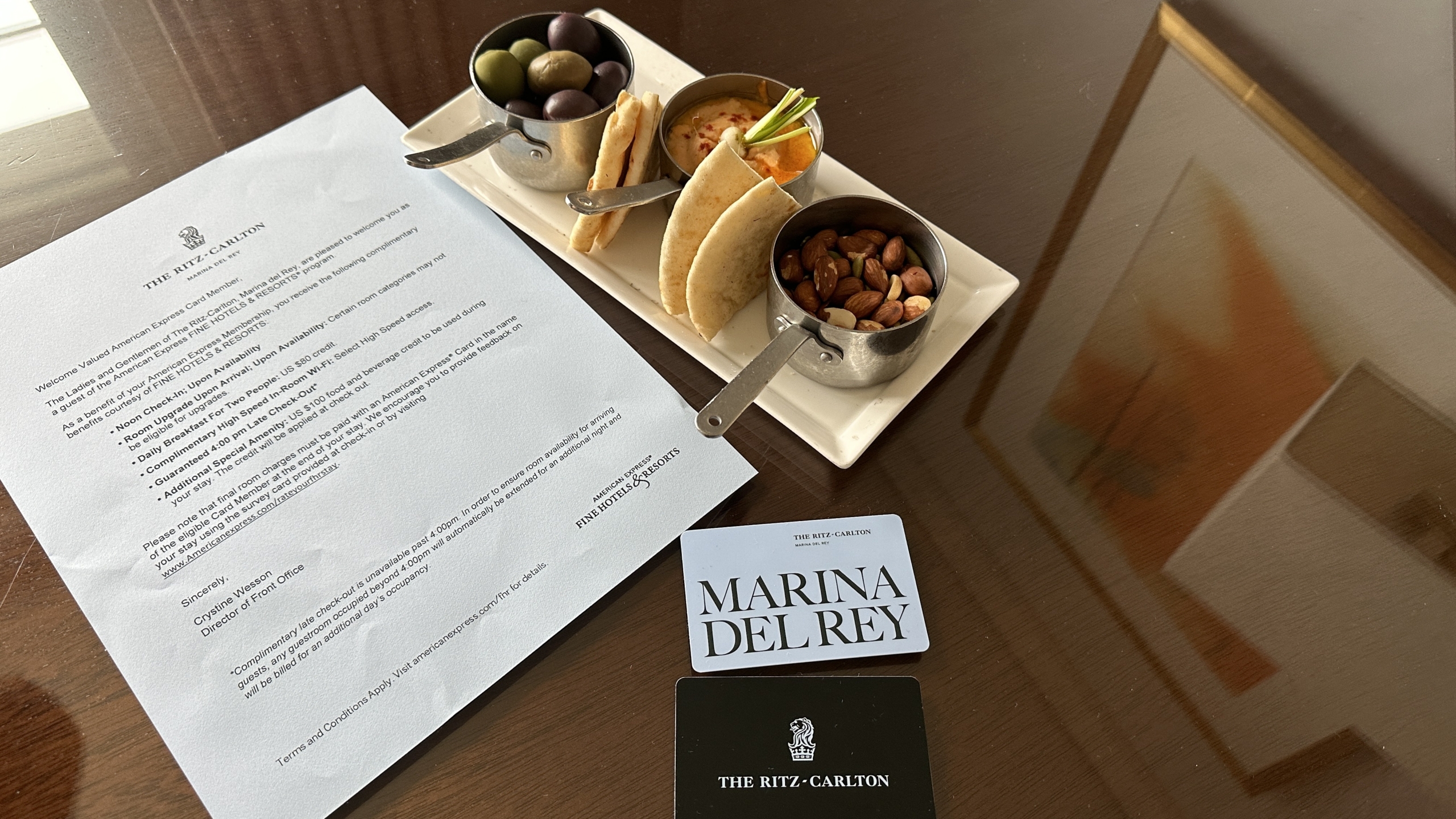 The Ritz Carlton Marina Del Rey - Welcome Gift