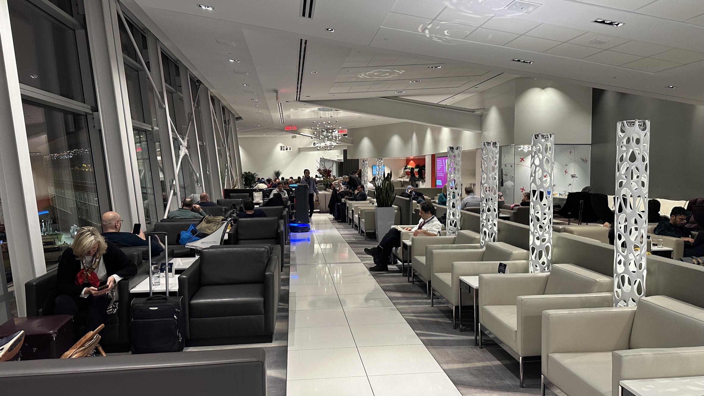 Seating area at the National Bank Lounge Montreal Airport