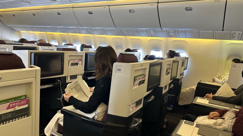 JAL Business Class Boeing 767 cabin