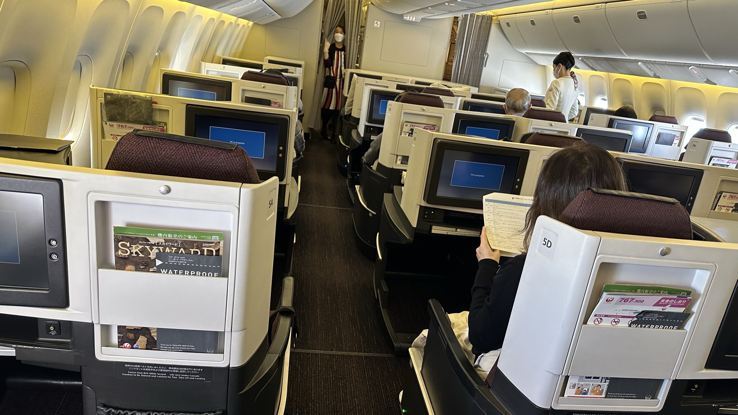 JAL Business Class Boeing 767 cabin