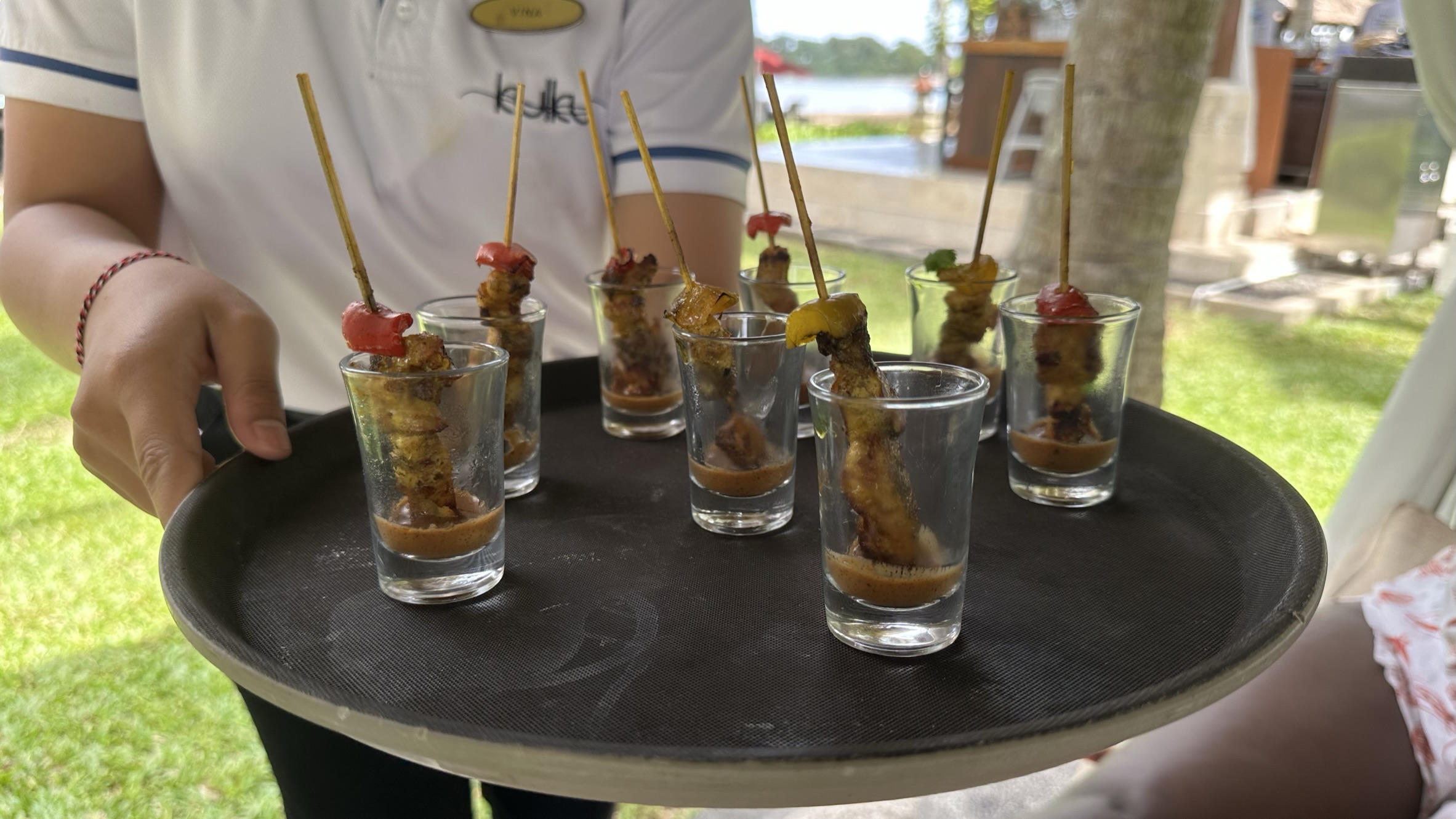 Complimentary bites at the pool area