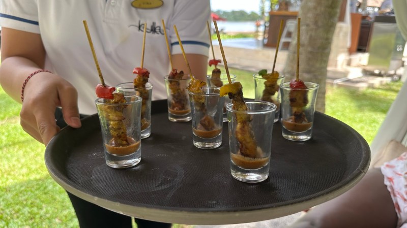 Complimentary bites at the pool area