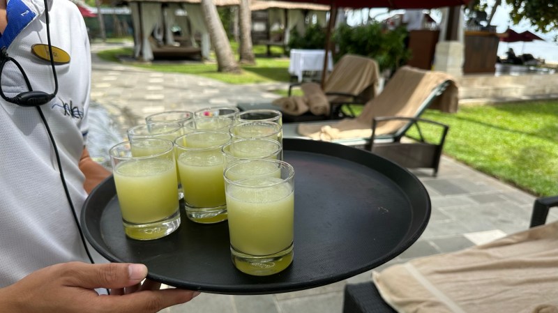Complimentary drinks at the pool area