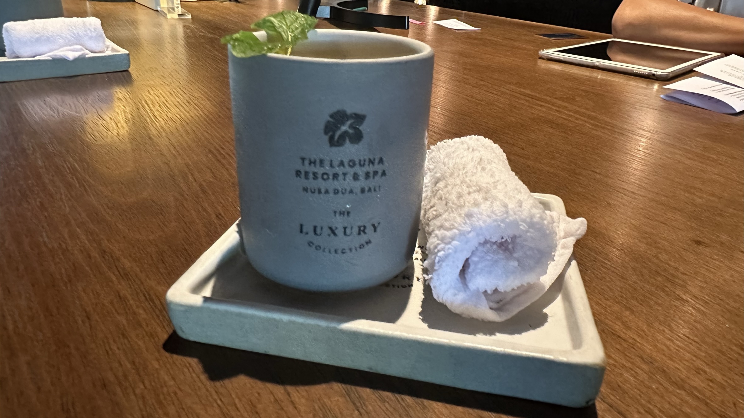 Welcome drink during check-in at the Laguna Resort & Spa, Bali