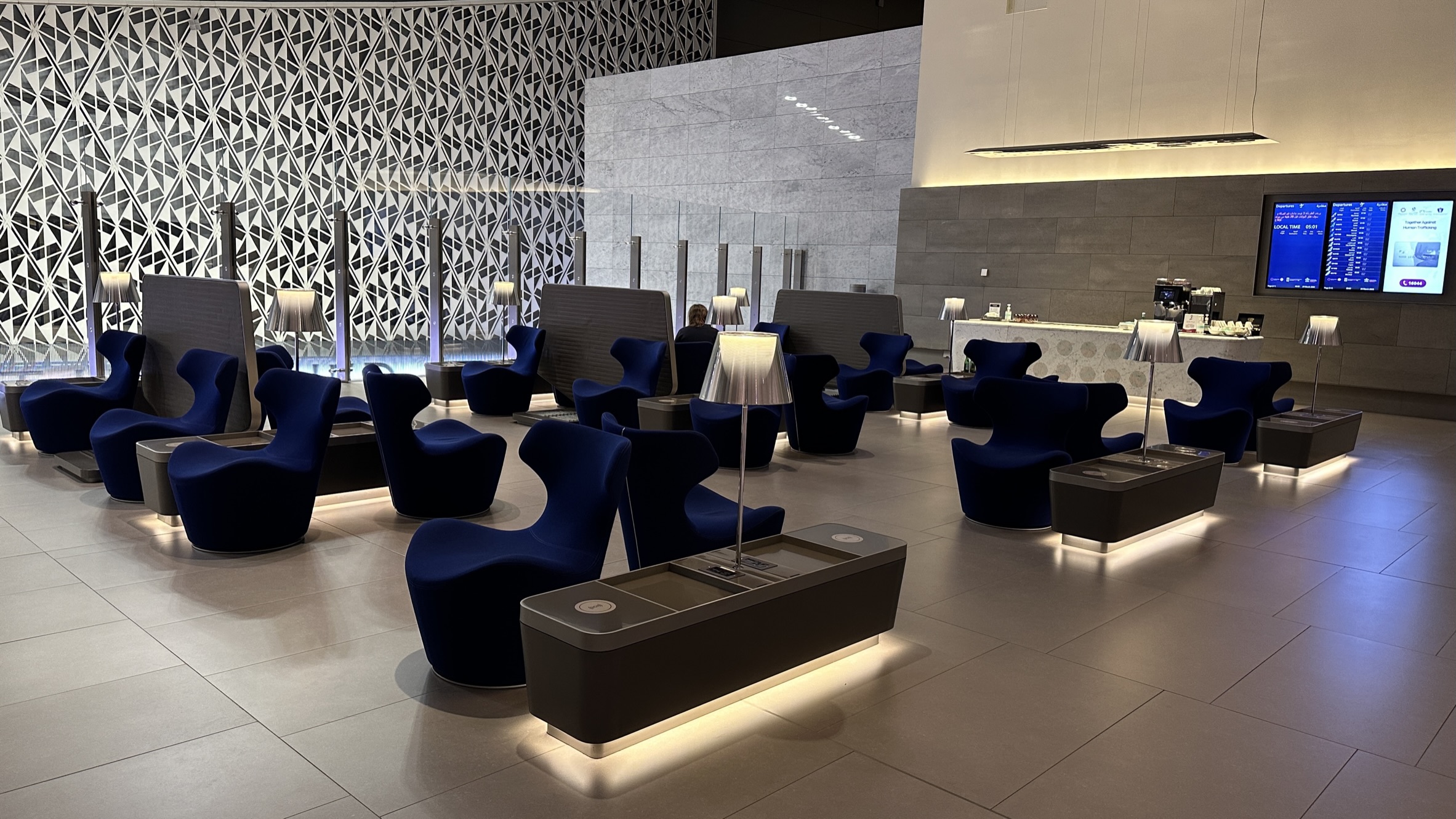 Seating area at the Al Mourjan Lounge Doha