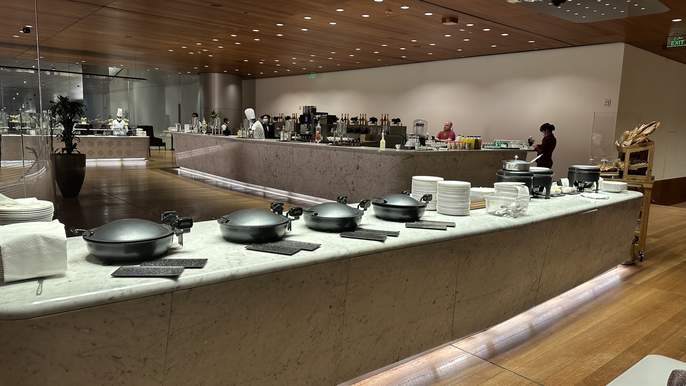 Buffet station at the Al Mourjan Lounge Doha