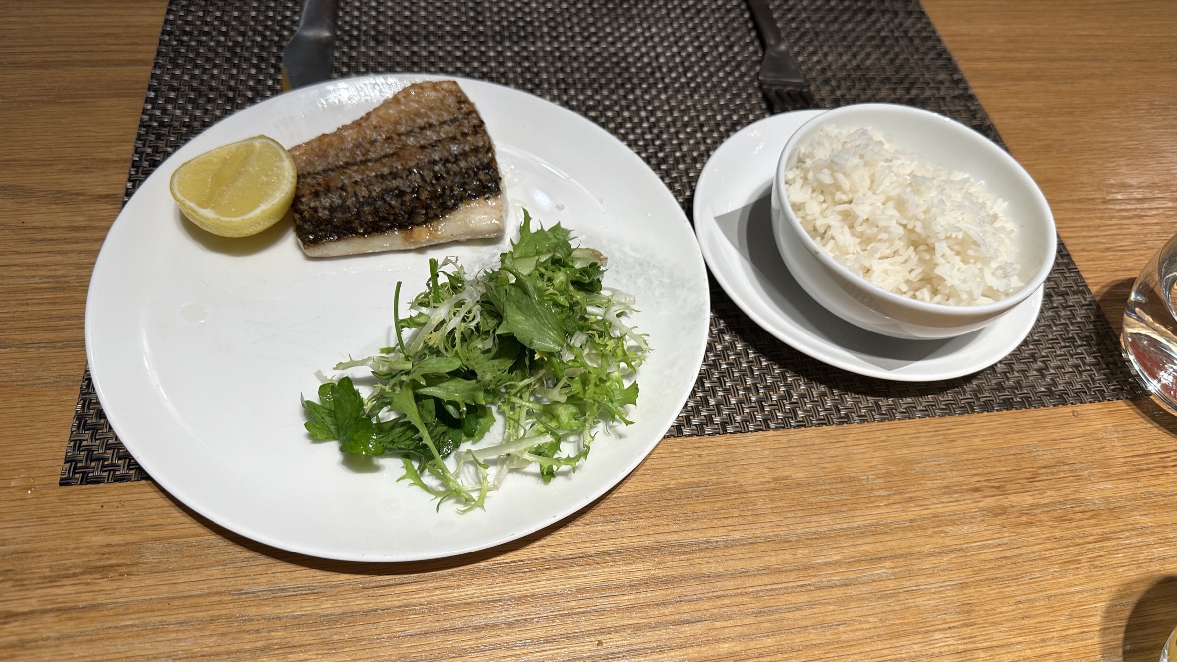 Sea bass at the lounge