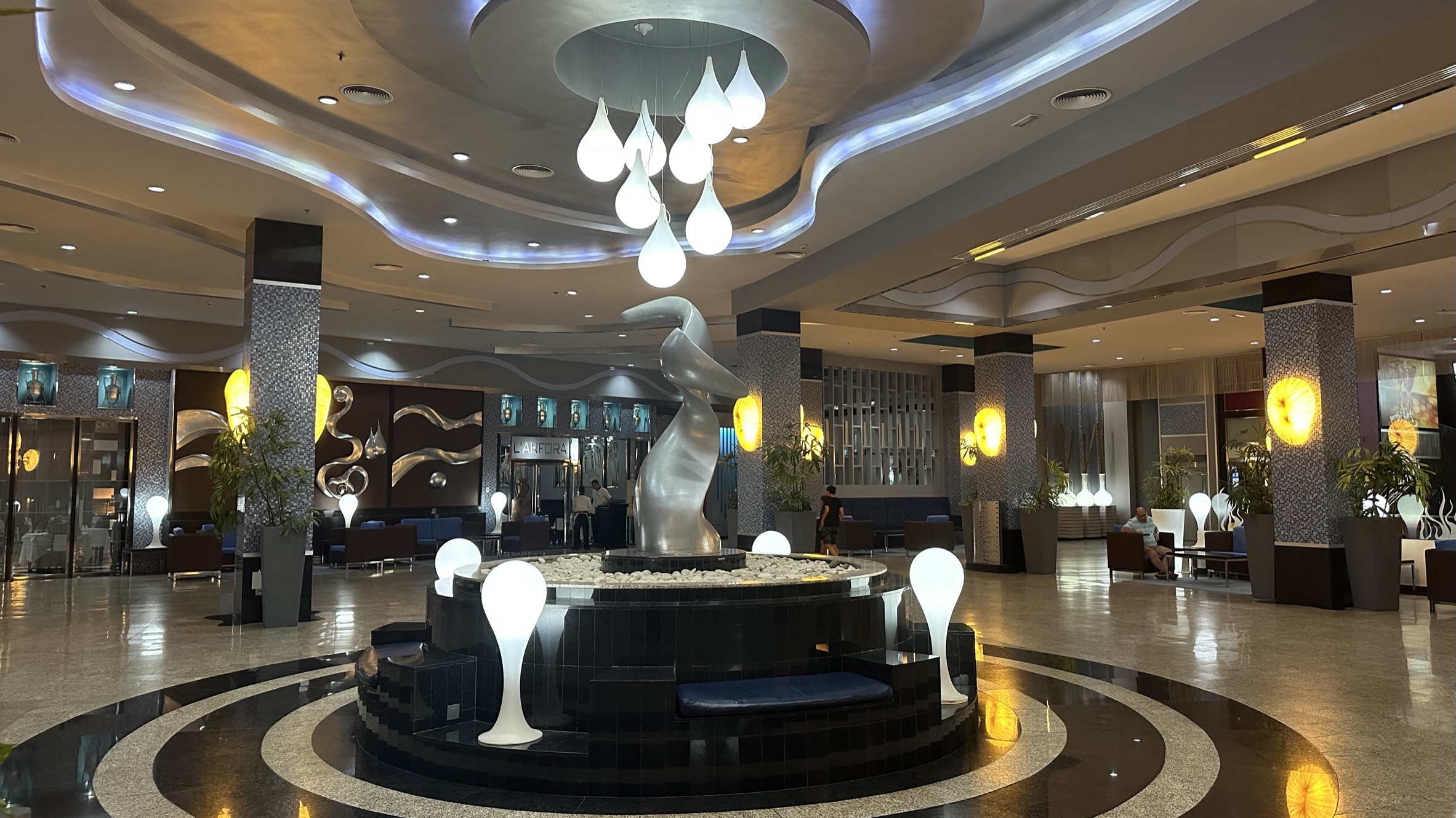 The hotel lobby area