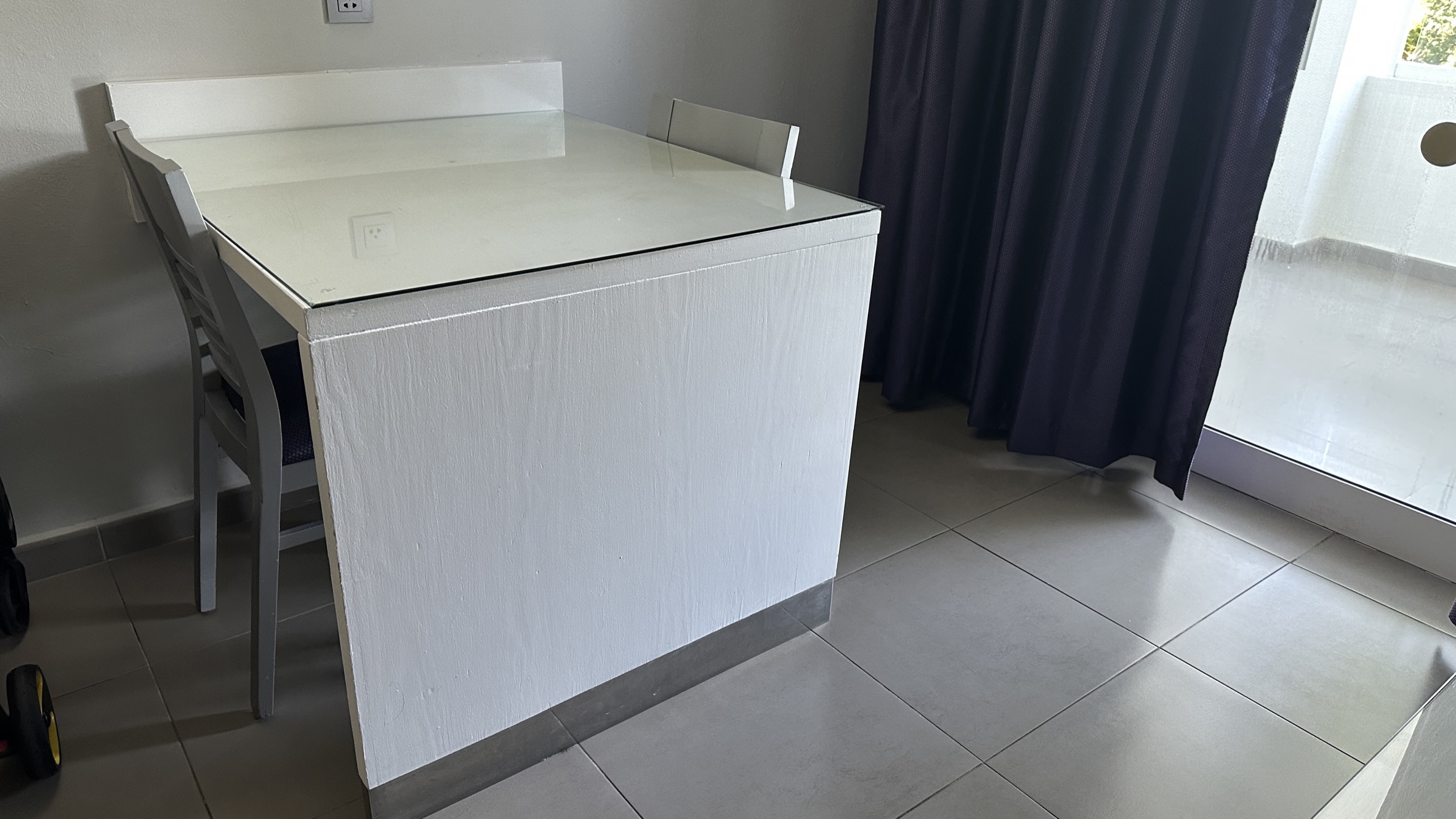 Dining table present in the room