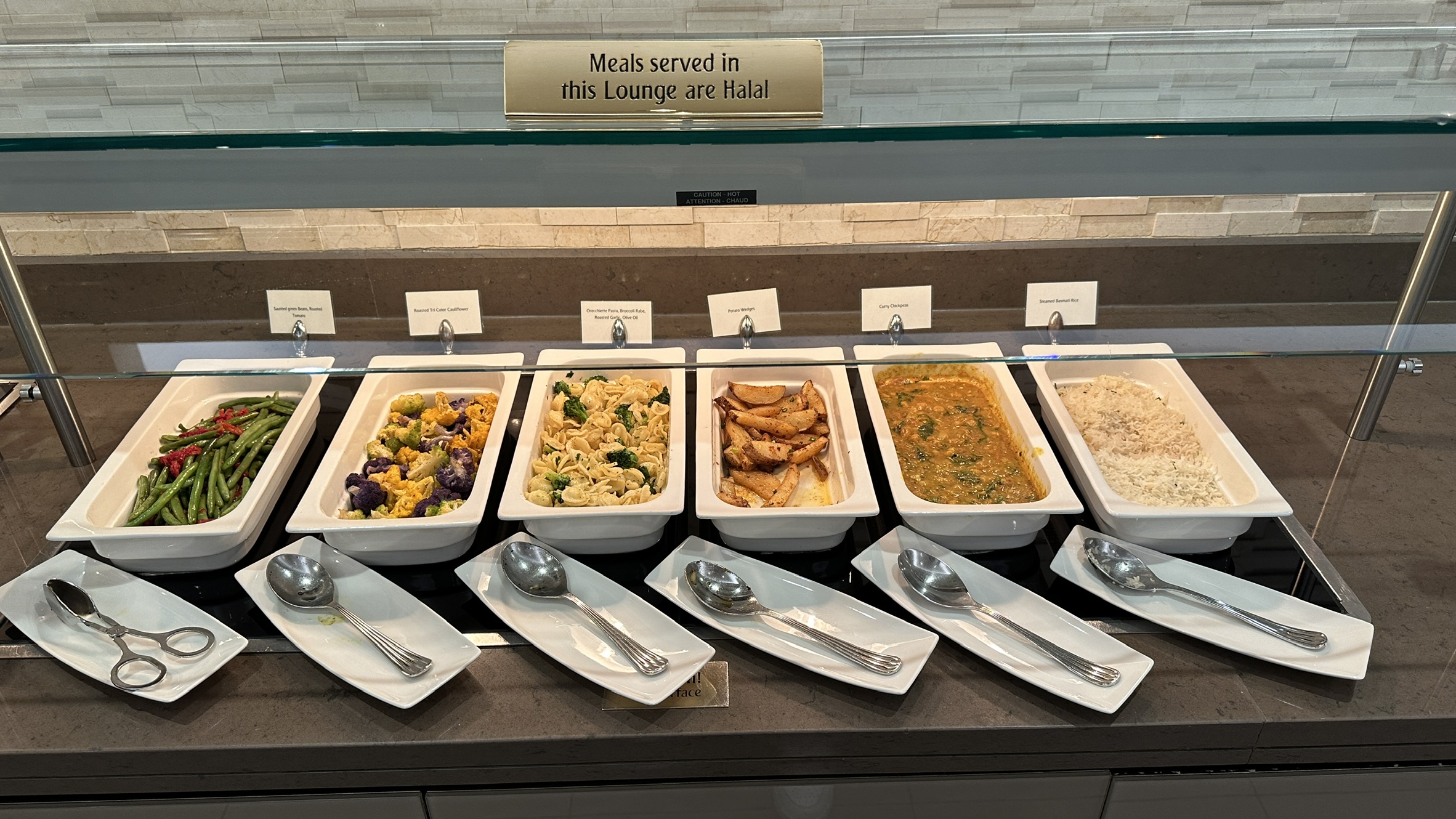 Buffet area at the lounge