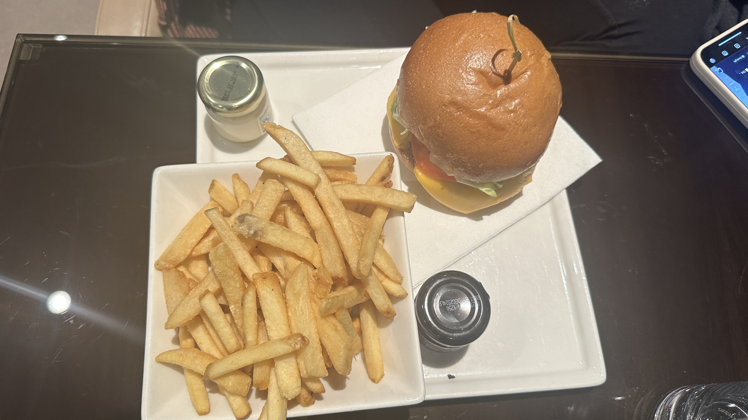 Beef burger and fries