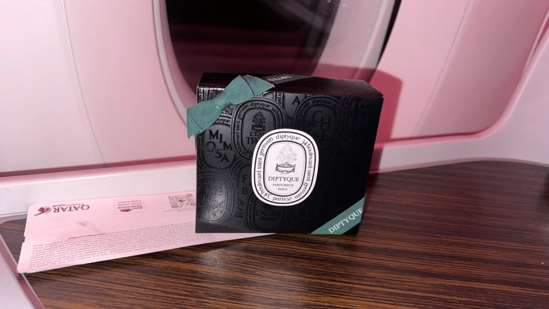 Amenity kit on the Qatar Airways Airbus A350 Business Class