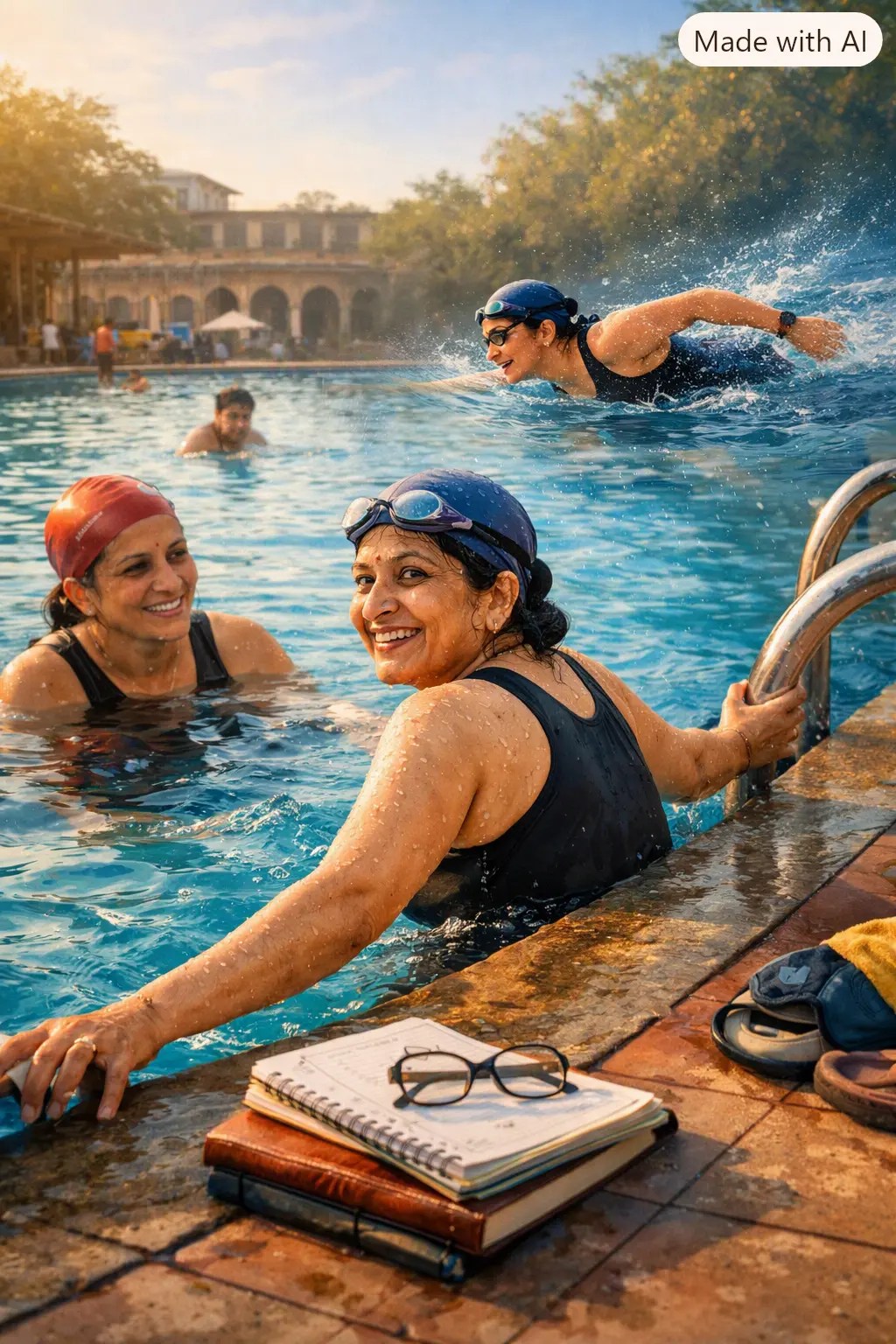 ladies at the swimming pool