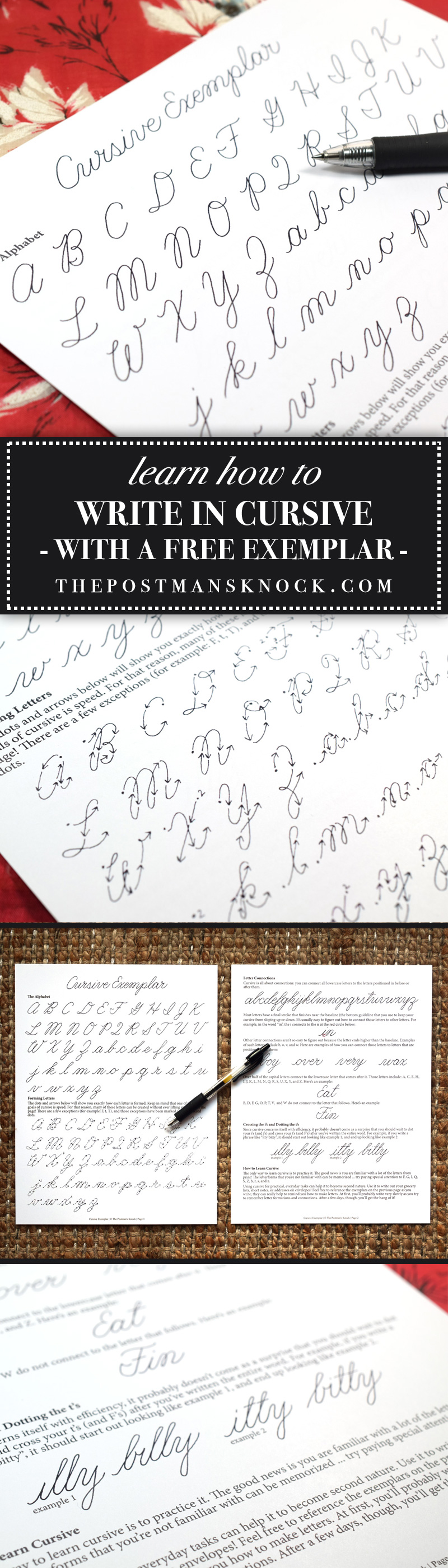 How to Write in Cursive + a Free Exemplar – The Postman’s Knock