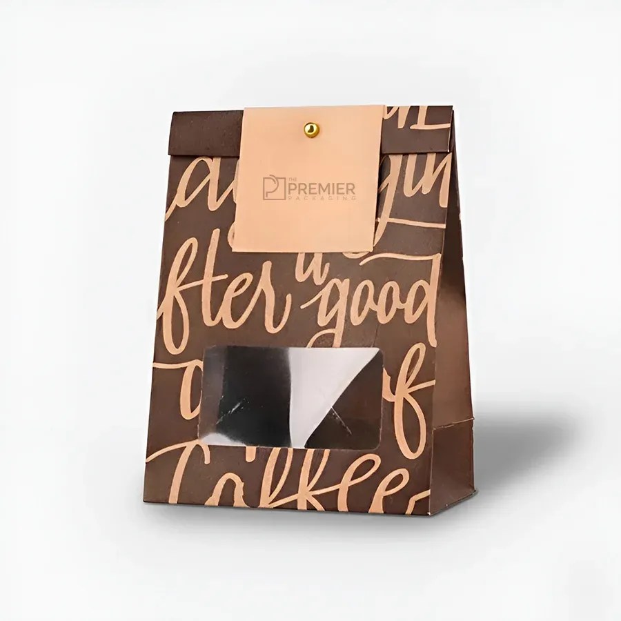 kraft bakery bags with window