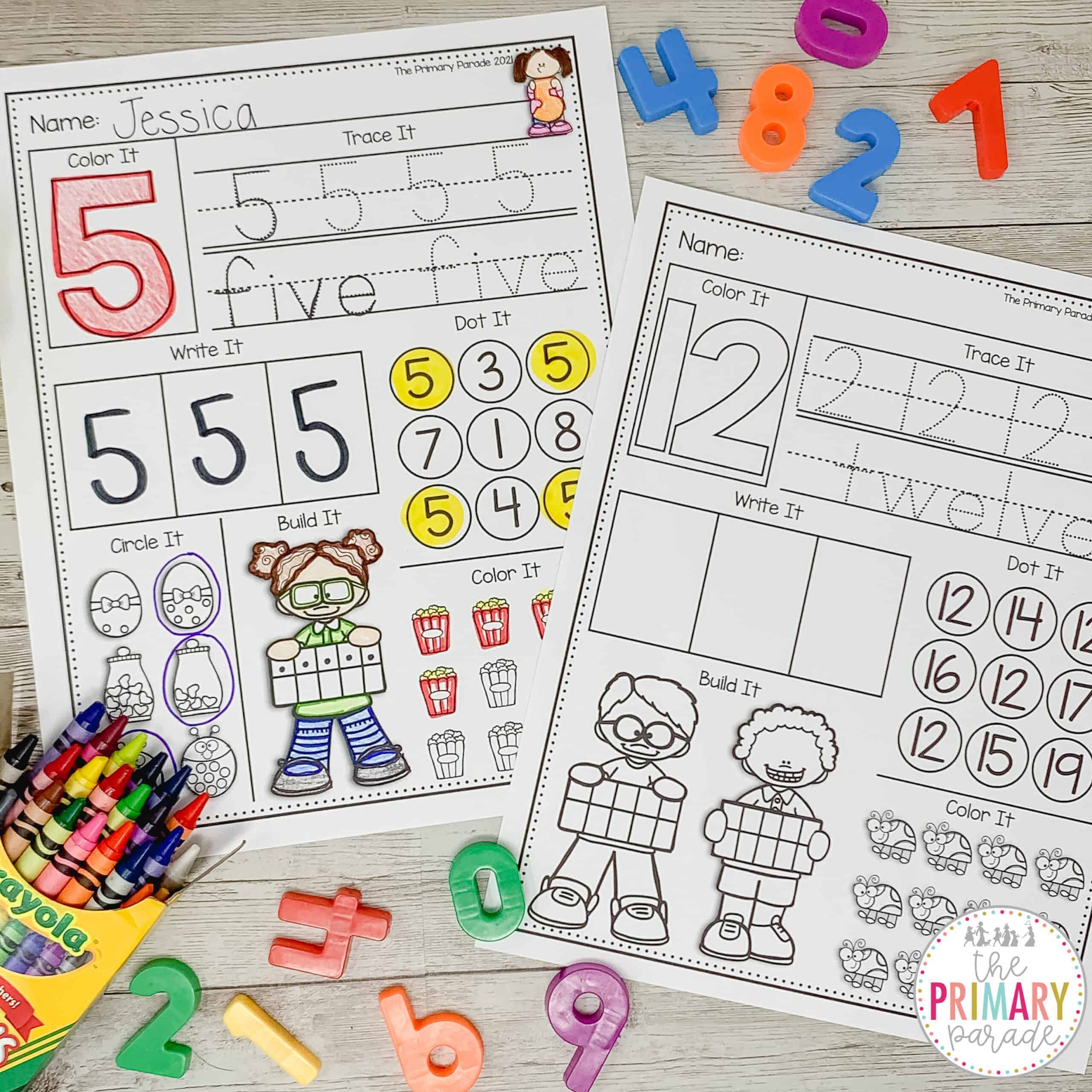 number writing practice pages the primary parade