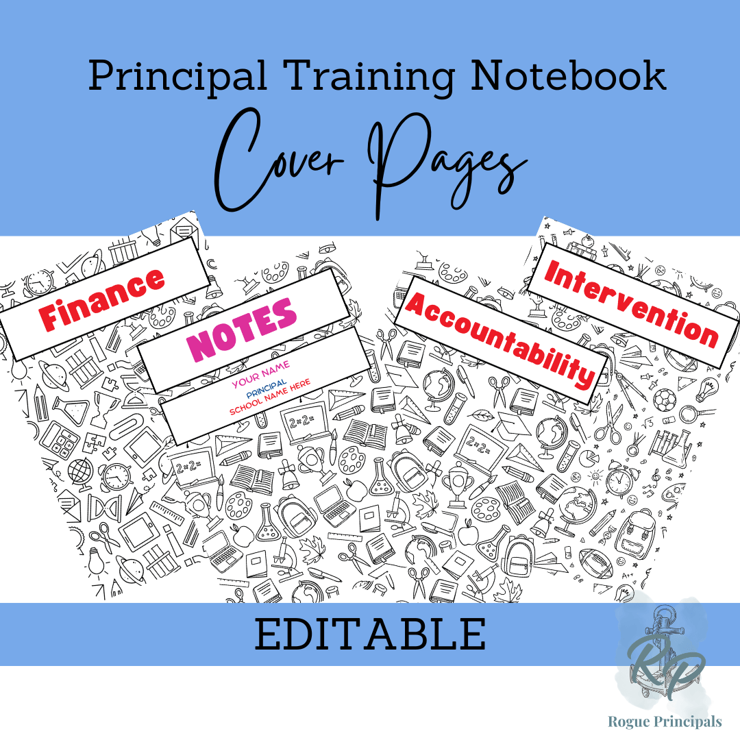 Principal Notebook Cover Pages EDITABLE