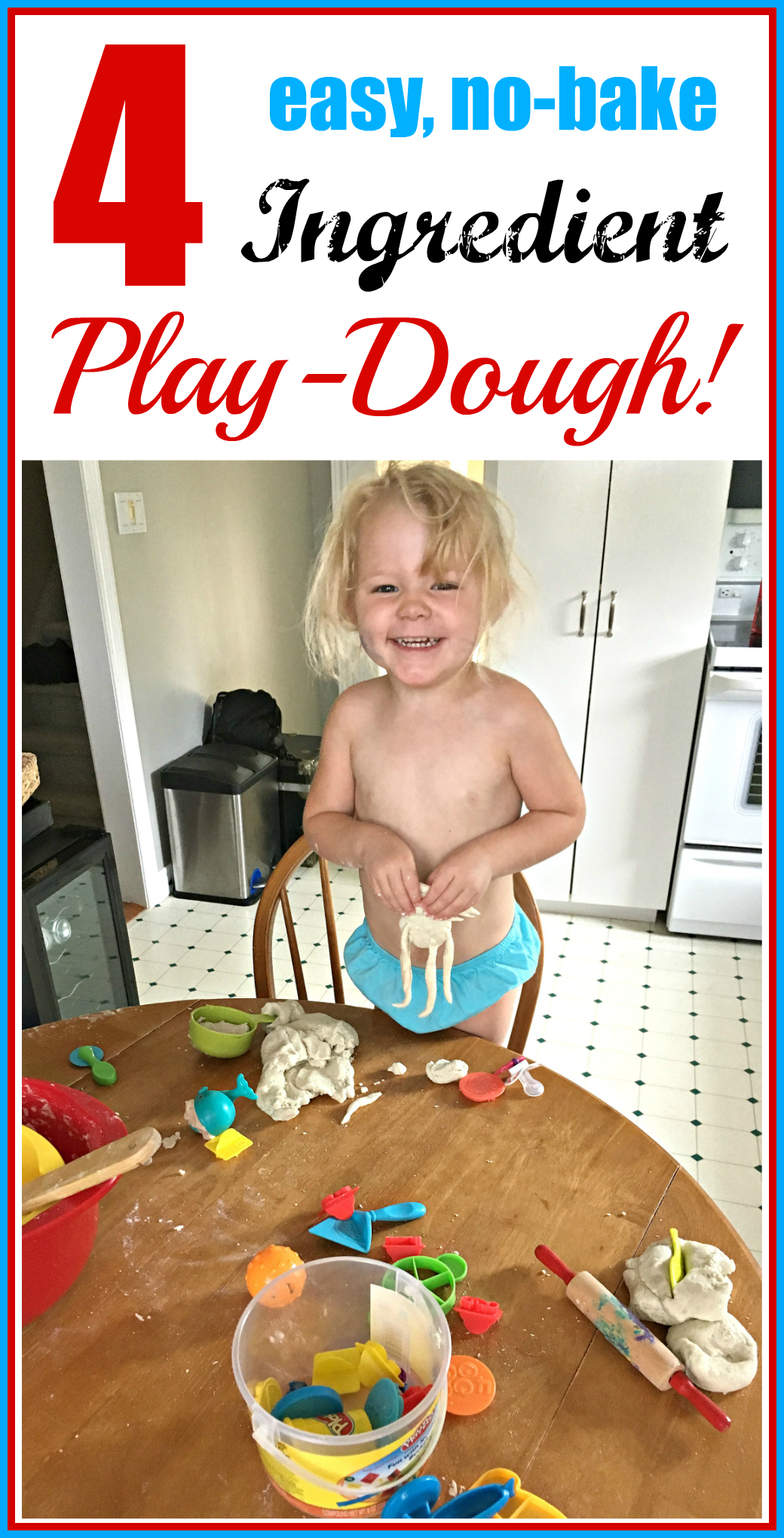 4 Ingredient Play-Dough! (Easy & No-Bake!) | TheProjectPile.com