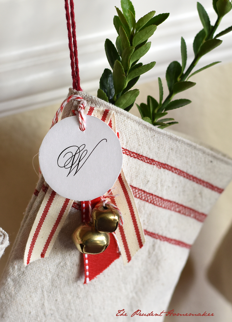 Nicholas square knit monogram stocking, on sale now… Rethinking Christmas Stockings The Prudent Homemaker
