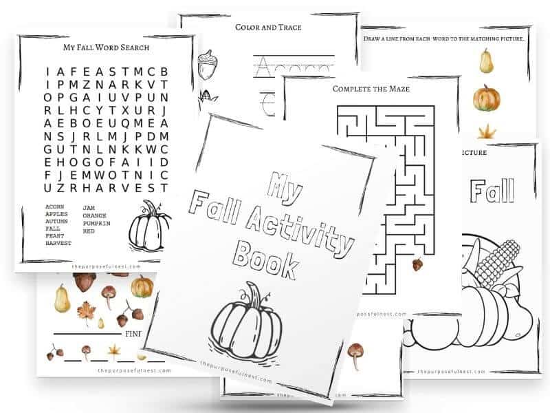 Free fall activity book printable